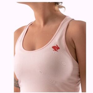 Rabbit  Women's EZ Racerback Tank in blushing Rose Size Large